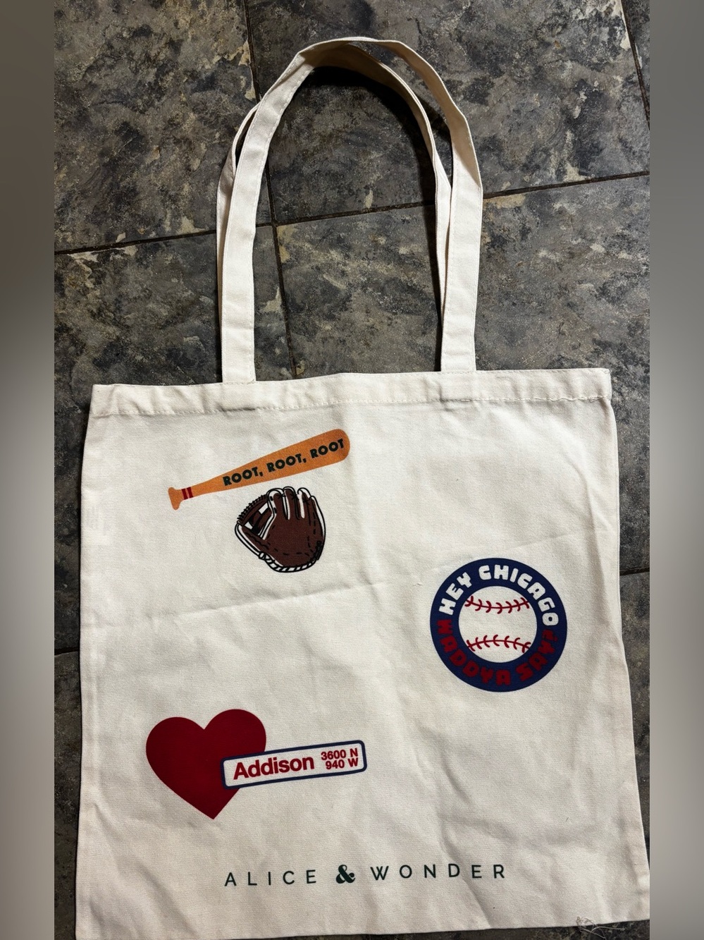 New Alice & Wonder Chicago Red Landmarks Canvas Tote Bag